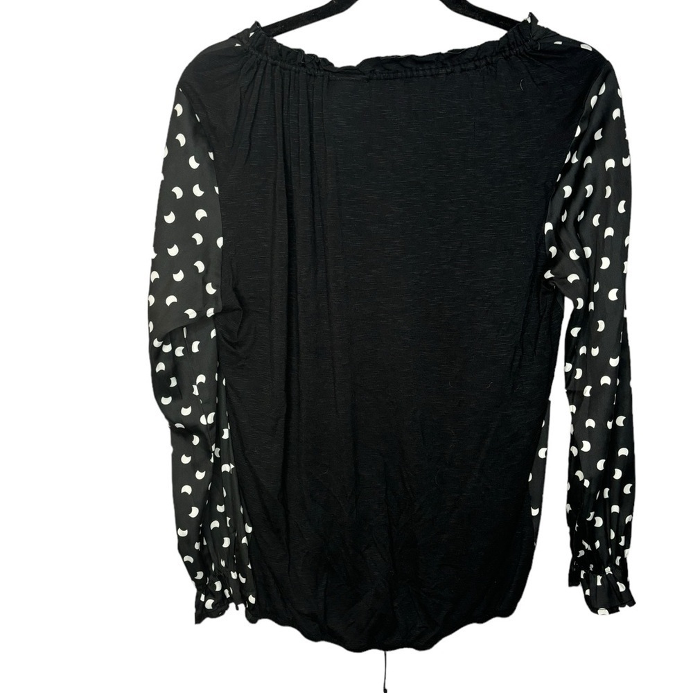 Anthropologie Dolan Moon Print French Quarter Top Blouse Black Boho XS - Picture 5 of 6
